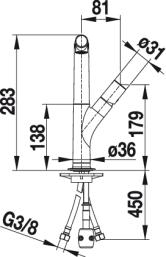 BLANCO YOVIS-S egykaros kihúzható fejes SILGRANIT mosogató csaptelep, pezsgő 518297