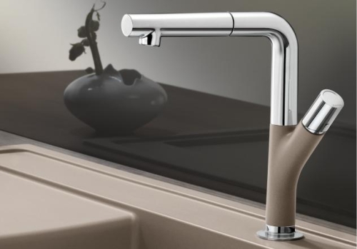 BLANCO YOVIS-S egykaros kihúzható fejes SILGRANIT mosogató csaptelep, pezsgő 518297