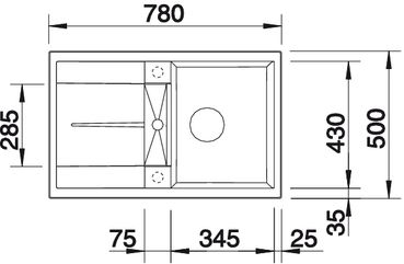 BLANCO METRA 45 S Silgranit mosogató dugókiemelő nélkül, palaszürke 518869