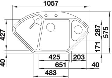 BLANCO DELTA II Silgranit mosogató, jázmin 521257