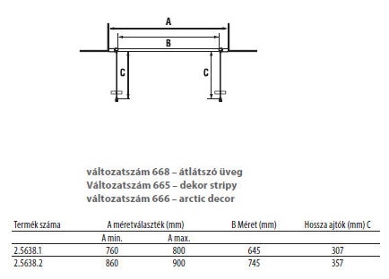 Jika Lyra Plus 80 cm-es zuhanyajtó, arctic üveg H2563810006661 (2.5638.1.000.666.1)