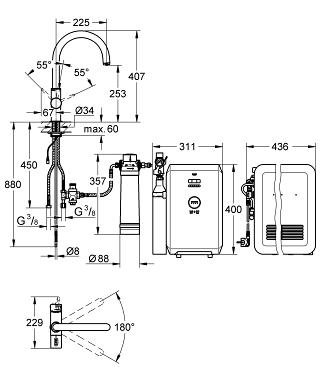 Grohe Blue® hűtővel és Co2 palackkal alapcsomag 31323 001 (31323001)