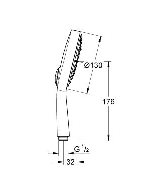 Grohe Power & Soul 130 Kézizuhany, fehér 27663 LS0  (27663LS0)