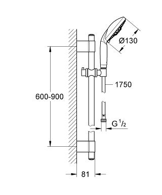 Grohe Rainshower Classic zuhanygarnitúra 130 mm-es kézizuhannyal 28769 001 (28769001)