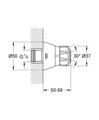 Grohe Relexa Plus állítható oldalzuhany, 1/2