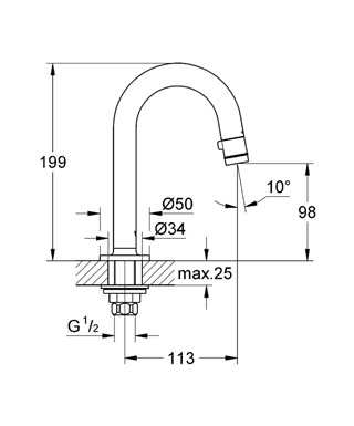 Grohe univerzális kifolyószelep, króm 20201000