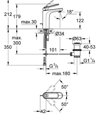 Grohe Ondus Veris egykaros mosdócsaptelep, M-méret 23064 000 (23064000)