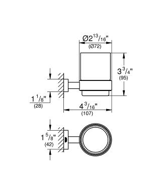 Grohe Essentials Cube pohár konzollal 40755 001 (40755001)