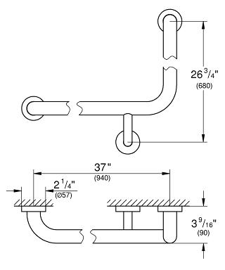 Grohe Essentials L alakú kapaszkodó 40797 001 (40797001)