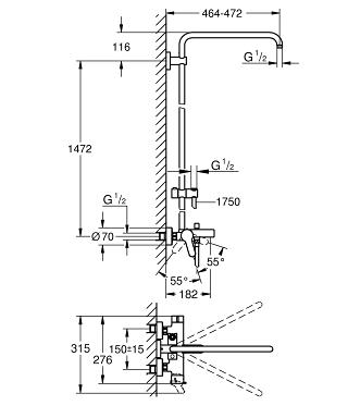 Grohe Euphoria zuhanyrendszer kádtöltő csapteleppel 26322 000 (26322000)