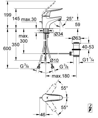 Grohe Euroeco Special egykaros mosdócsaptelep nyitott rendszerű vízmelegítőhöz 32764 000 (32764000)