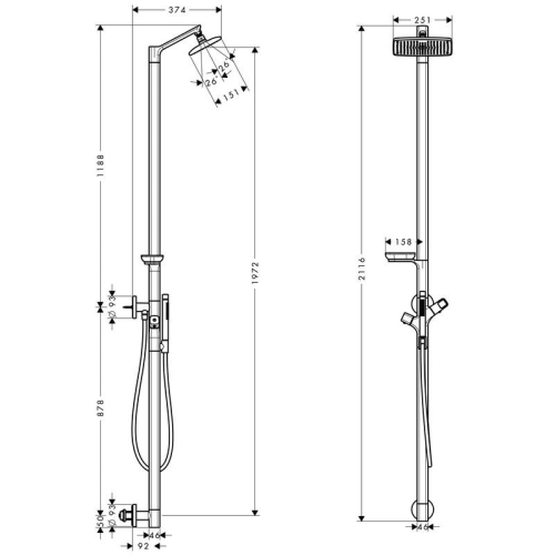 Hansgrohe Axor Urquiola zuhanyoszlop termosztáttal 11901 000 (11901000)