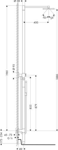 Hansgrohe AXOR Starck zuhanyoszlop termosztáttal 10912 000 (10912000)