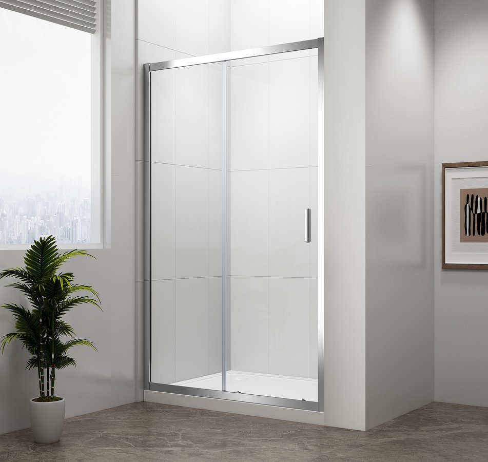 Sapho POLYSAN EASY LINE 150 cm tolóajtó transzparent üveggel, króm EL1515