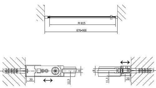 Polysan ZOOM LINE 90 cm-es nyíló zuhanyajtó (ZL1290)