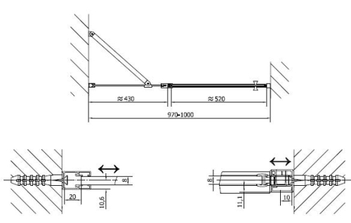 Polysan ZOOM LINE 100 cm-es nyíló zuhanyajtó (ZL1310)