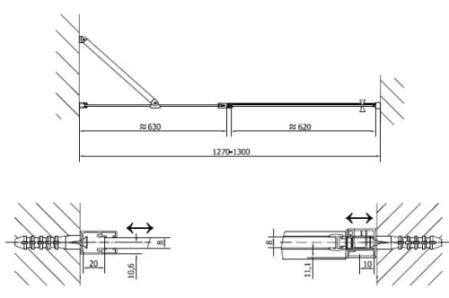 Polysan ZOOM LINE 130 cm-es nyíló zuhanyajtó (ZL1313)