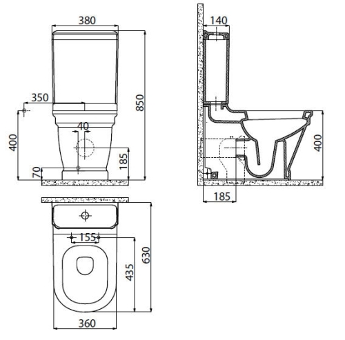 Sapho ANTIK monoblokkos wc tartály AN410