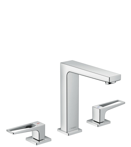 Hansgrohe Metropol 3-lyukú mosdócsaptelep 160 loop fogantyúval, push-open lefolyóval 74515 000 (74515000)