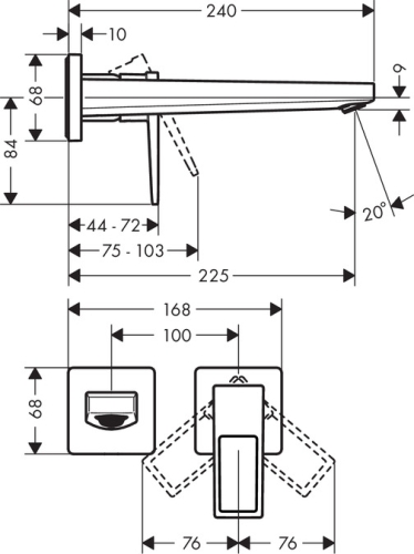 Hansgrohe Metropol egykaros falsík alatti mosdócsaptelep, loop fogantyúval, 225mm-es kifolyóval 74526 000 (74526000)