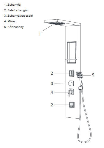 Wellis MyLine Spa Modica fehér zuhanypanel WZ00082