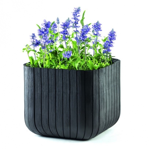 Curver Large Cube Planter virágtartó, Szín: Antracit