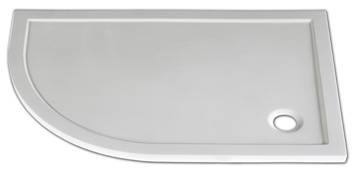 Arttec STONE 90x120 cm íves aszimmetrikus öntött márvány zuhanytálca, Beépítési oldal: Jobbos kivitel(a rövid egyenes oldal szemből nézve a jobb oldalon van)