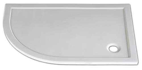 Arttec STONE íves aszimmetrikus öntött márvány zuhanytálca, Beépítési oldal: Balos kivitel(a rövid egyenes oldal szemből nézve a bal oldalon van), Méret: 80x120 cm