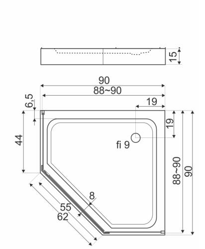 Kerra Glasgow zuhanykabinhoz zuhanytálca