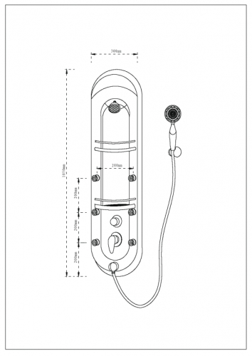 Kerra N10 6 fúvokás hidromasszázs panel