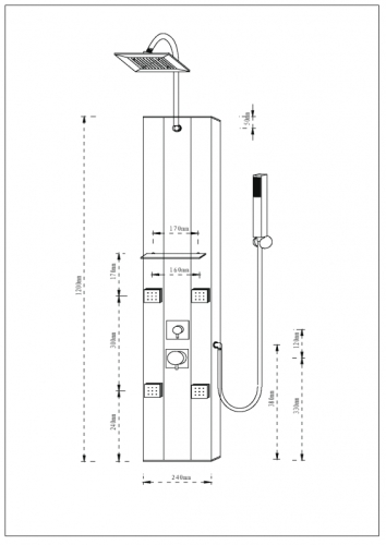 Kerra Trento hidromasszázs panel