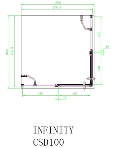 Arttec Infinity CSD szögletes nyílóajtós zuhanykabin, Méret: 90x90 cm