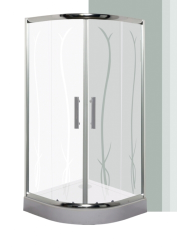 Leziter Spirit Bamboo íves zuhanykabin, Méret: 80x80 cm, Zuhanytálca: Zuhanytálcával