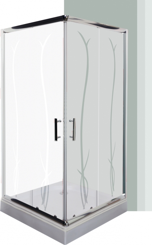 Leziter Spirit Bamboo szögletes zuhanykabin, Méret: 80x80 cm, Zuhanytálca: Zuhanytálca nélkül