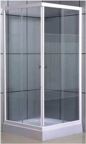 Leziter Vital szögletes zuhanykabin / függőleges csíkos üveggel, Méret: 90x90 cm, Zuhanytálca: Zuhanytálca nélkül