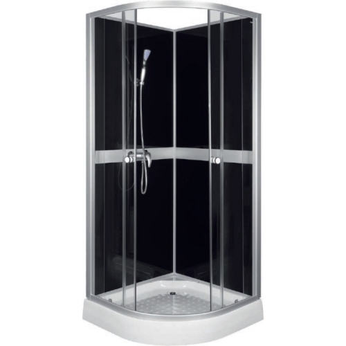 Kerra CLASSIC íves zuhanykabin fekete hátfallal, több méretben, Méret: 90x90 cm