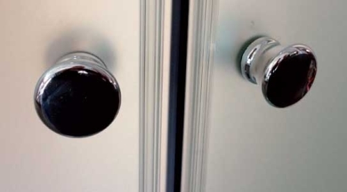 Leziter Marco Black II íves hátfalas zuhanykabin, több méretben, Méret: 80x80 cm, Zuhanytálca: Zuhanytálcával