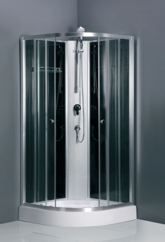 Leziter Marco Black II íves hátfalas zuhanykabin, több méretben, Méret: 90x90 cm, Zuhanytálca: Zuhanytálcával