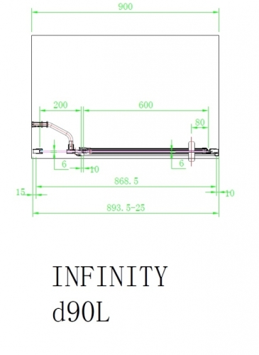 Arttec Infinity D zuhanyajtó fix fallal, baloldali beépítéssel, Zuhanyajtó méret: 160x195 cm