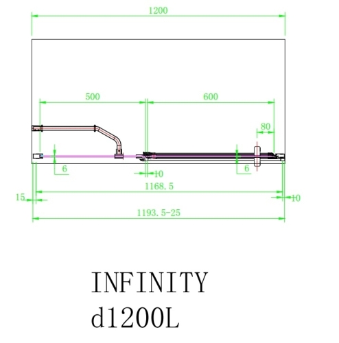 Arttec Infinity D zuhanyajtó fix fallal, baloldali beépítéssel, Zuhanyajtó méret: 160x195 cm