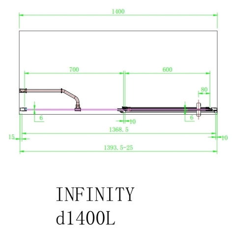 Arttec Infinity D zuhanyajtó fix fallal, baloldali beépítéssel, Zuhanyajtó méret: 160x195 cm