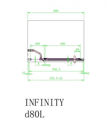 Arttec Infinity D zuhanyajtó fix fallal, baloldali beépítéssel, Zuhanyajtó méret: 160x195 cm