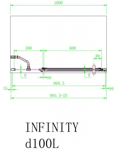 Arttec Infinity D zuhanyajtó fix fallal, baloldali beépítéssel, Zuhanyajtó méret: 160x195 cm
