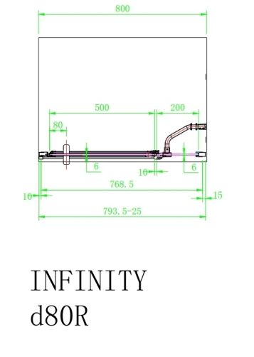 Arttec Infinity D zuhanyajtó fix fallal, jobboldali beépítéssel, Zuhanyajtó méret: 120x195