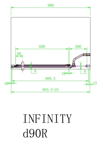 Arttec Infinity D zuhanyajtó fix fallal, jobboldali beépítéssel, Zuhanyajtó méret: 120x195