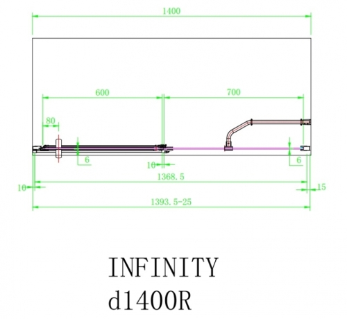 Arttec Infinity D zuhanyajtó fix fallal, jobboldali beépítéssel, Zuhanyajtó méret: 140x195 cm
