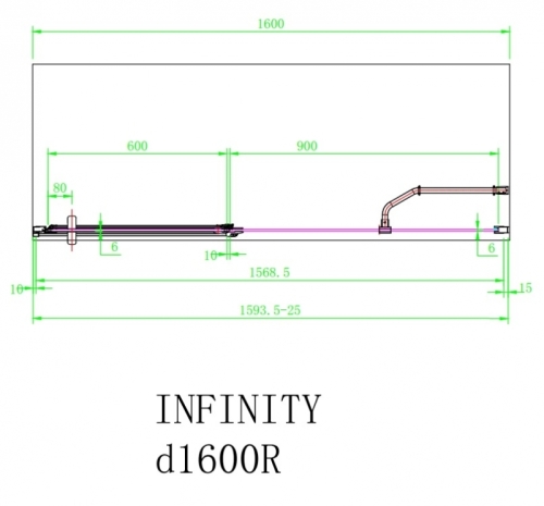 Arttec Infinity D zuhanyajtó fix fallal, jobboldali beépítéssel, Zuhanyajtó méret: 140x195 cm