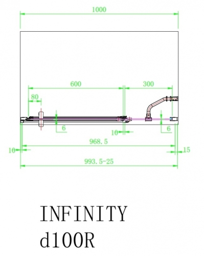 Arttec Infinity D zuhanyajtó fix fallal, jobboldali beépítéssel, Zuhanyajtó méret: 160x195 cm