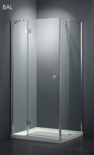 Leziter Ferraro 100 szögletes nyílóajtós zuhanykabin, Beépítési oldal: Balos kivitel(a rövid egyenes oldal szemből nézve a bal oldalon van)