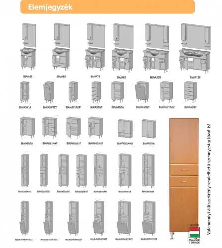Vertex Bianca Plus alacsony 45 szekrény egy ajtóval és egy fiókkal
